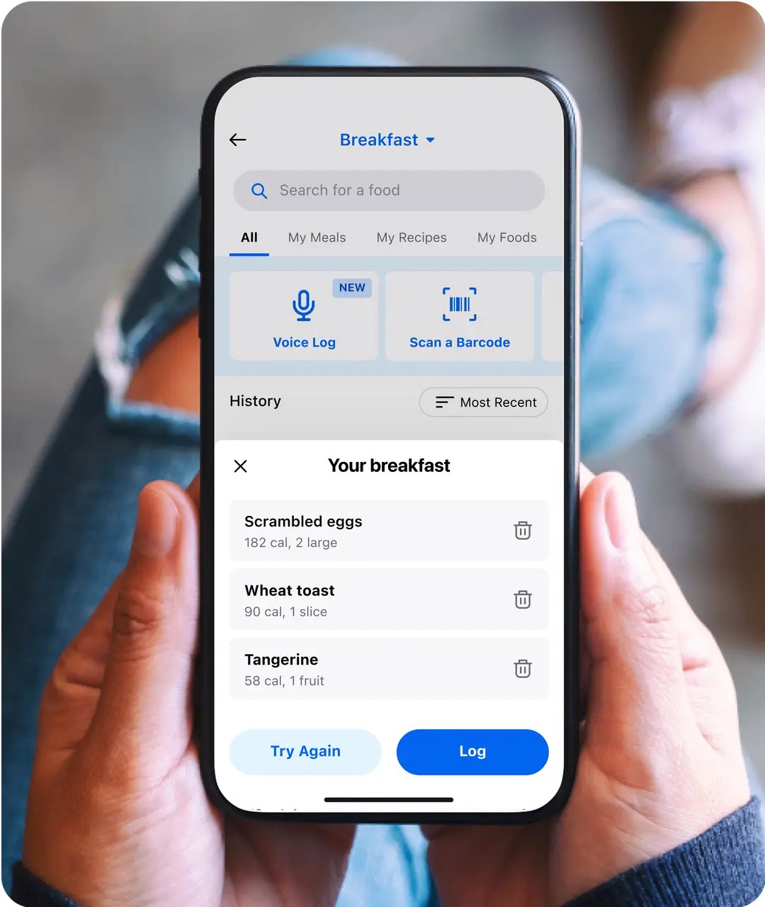Food tracking interface